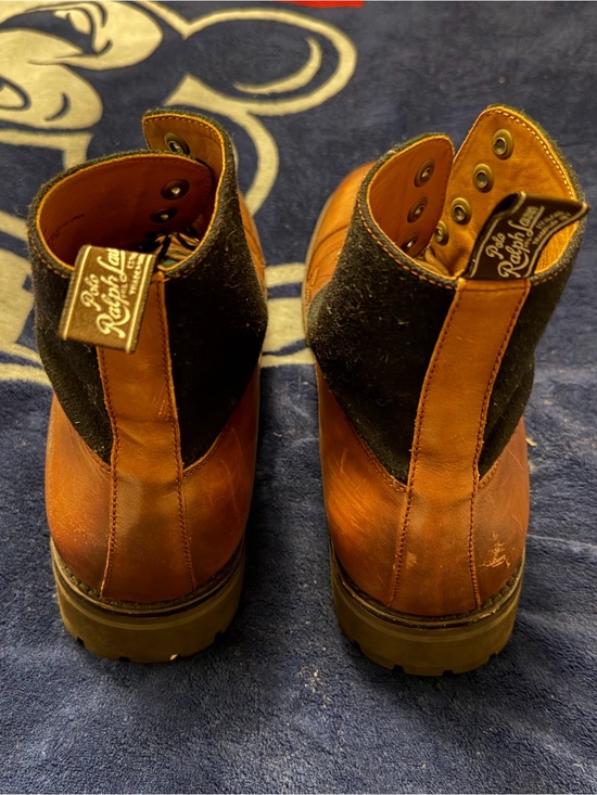 Polo Ralph Lauren BRYSON LEATHER & WOOL CAP-TOE BOOT Men’s Size US 14 Brown main image 7
